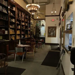 The carpeted restaurant.