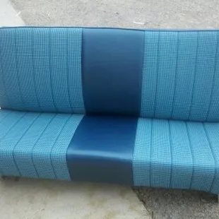 Custom houndstooth upholstery!