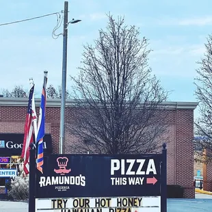 a sign for the restaurant