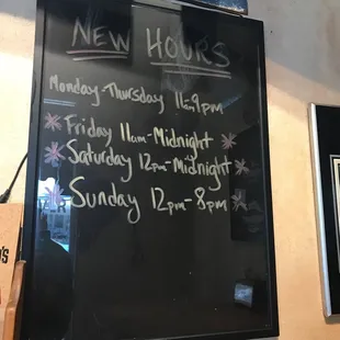 New hours. Open Sunday