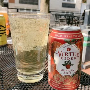 Hard cider on the patio