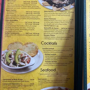 menu, tacos