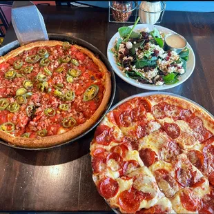 Stuffed Rances Pizza
Spinach Salad
Pepperoni Pizza