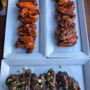 Our Famous Wings! Maple Bacon Bourbon, Spicy Thai, &amp; Buffalo