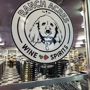 a sign in a store window