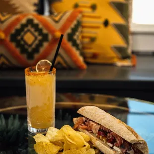 Frozen Chips with a Chorizo Sandwich special