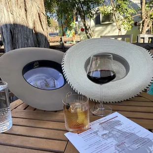 Pecan Old Fashioned and 2021 Sirin Cab.  And our hats.