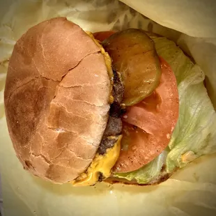 This is the "junior burger", $3.69. Cheese is extra. Pretty good.