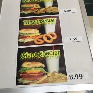 a menu for ranch special