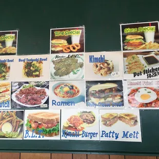 the menus of the restaurant