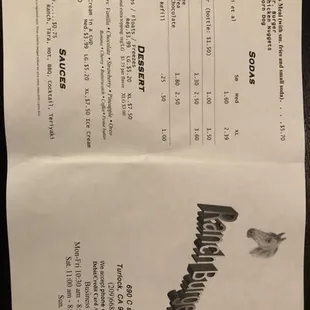 menu