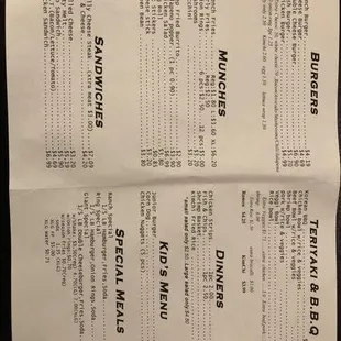 menu