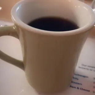 a cup of coffee on a table