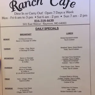 menu