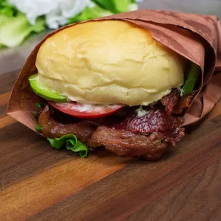 An RFD BLT! Made with our Callicrate Beef bacon and house made buns!