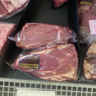 Eye of round roast bought to 1/4" slice and make into jerky.