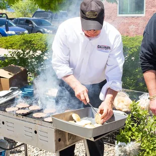Don cooking up some delicious Callicrate burgers!