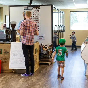 Kids explore our Town Center storefront