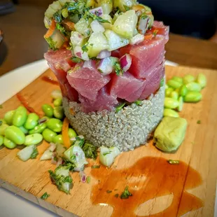 tuna salad on rice