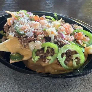 Smoked pork nachos