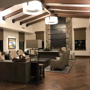 Lounge area with fireplace