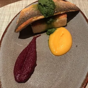 Branzino with Risotto Cake