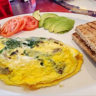 Spinach, Mushroom and Swiss Omelet