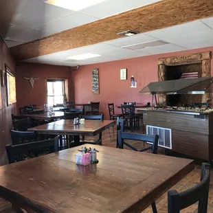 the dining room and kitchen