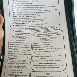 Another another picture of the menu