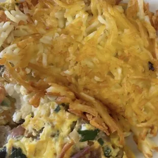 Greek omelette + gyro meat.