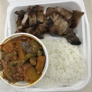 Pinakbet and Grilled Pork Belly