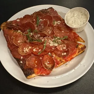 Quarter Pepperoni Pie with side ranch