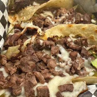 Hass taco with asada and flour tortilla, corn tortilla is available.