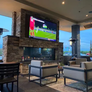 Outdoor patio seating.