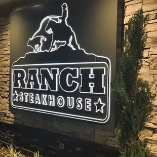 Sign outside restaurant