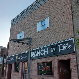 the front of the restaurant