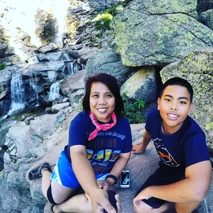 Trying not to fall while taking this photo with my Son. #hikingbuddies