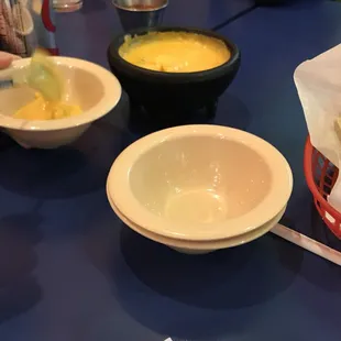 They even brought out small dipping dishes for queso