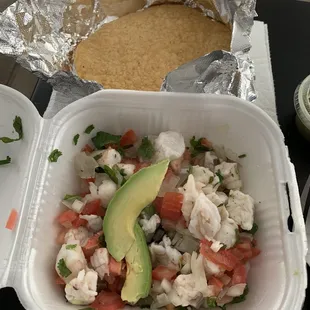 Shrimp ceviche. Lacked citrus and tasted off.