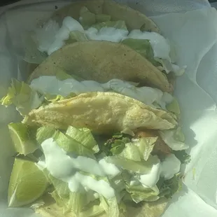 Bottom: Al pastor Middle: chicken Top: steak