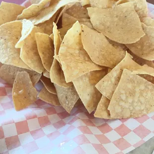 Thick tasteless tortilla chips you pay for.