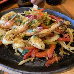 Shrimp fajitas