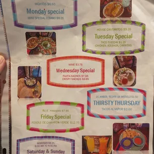 Menu specials