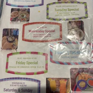 weekly specials