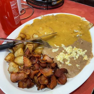 Huevos Rancheros with bacon