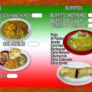 a menu for a mexican restaurant