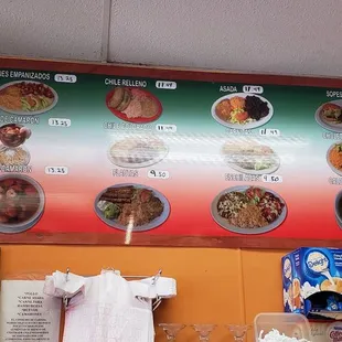 the menu of a mexican restaurant