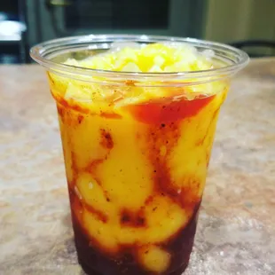 Hidden menu item.. Mango Fruit smoothie with Chamoy!