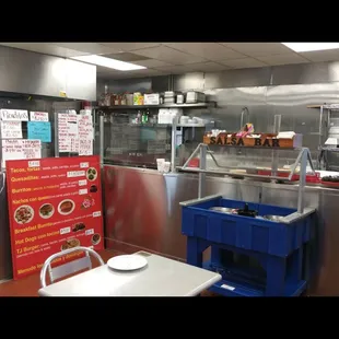 the kitchen of a restaurant