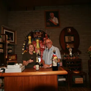 Tasting Area with Janine and Alan as Philo Watches from Above